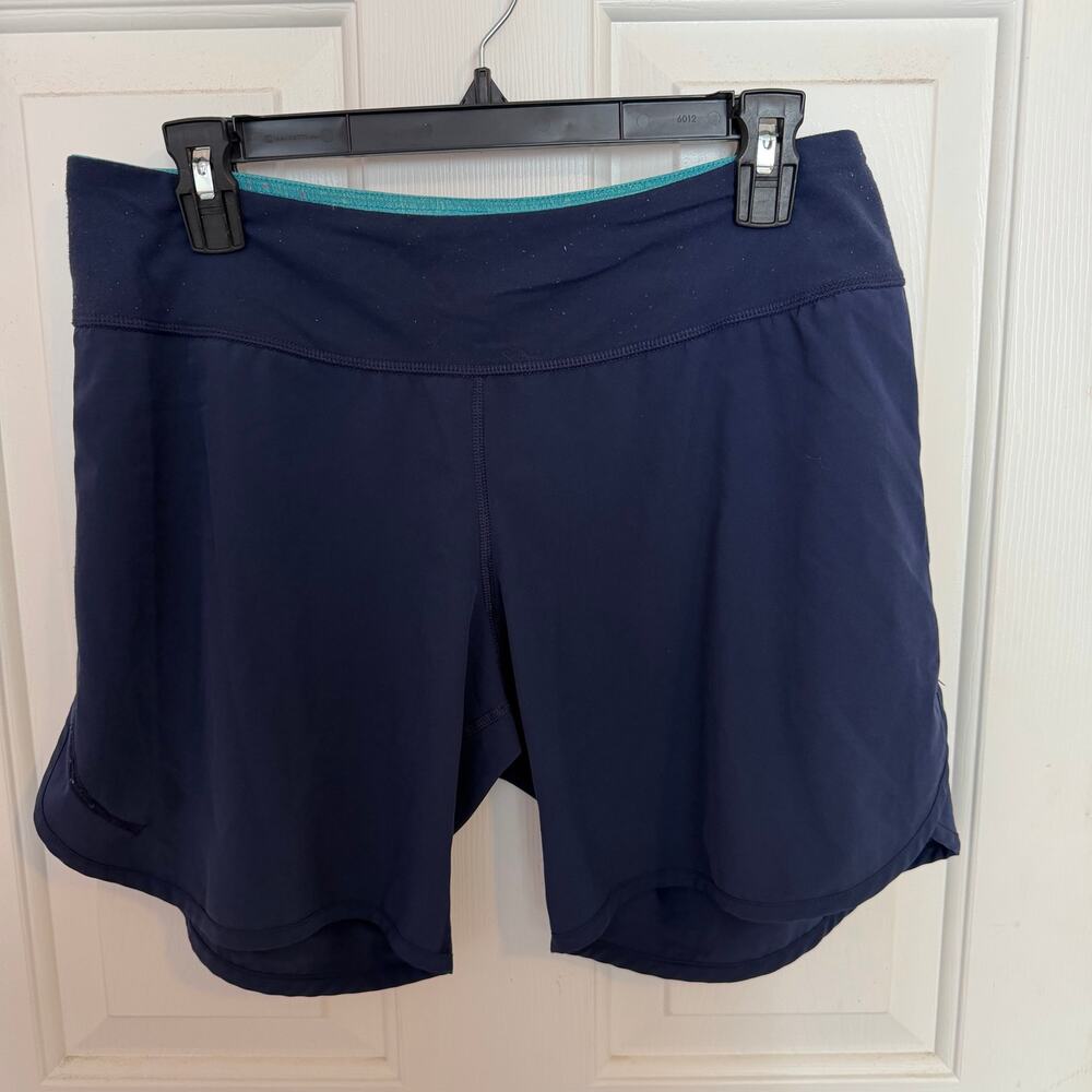 Lululemon Relaxed Fit Mid Shorts Navy Blue Women's 8